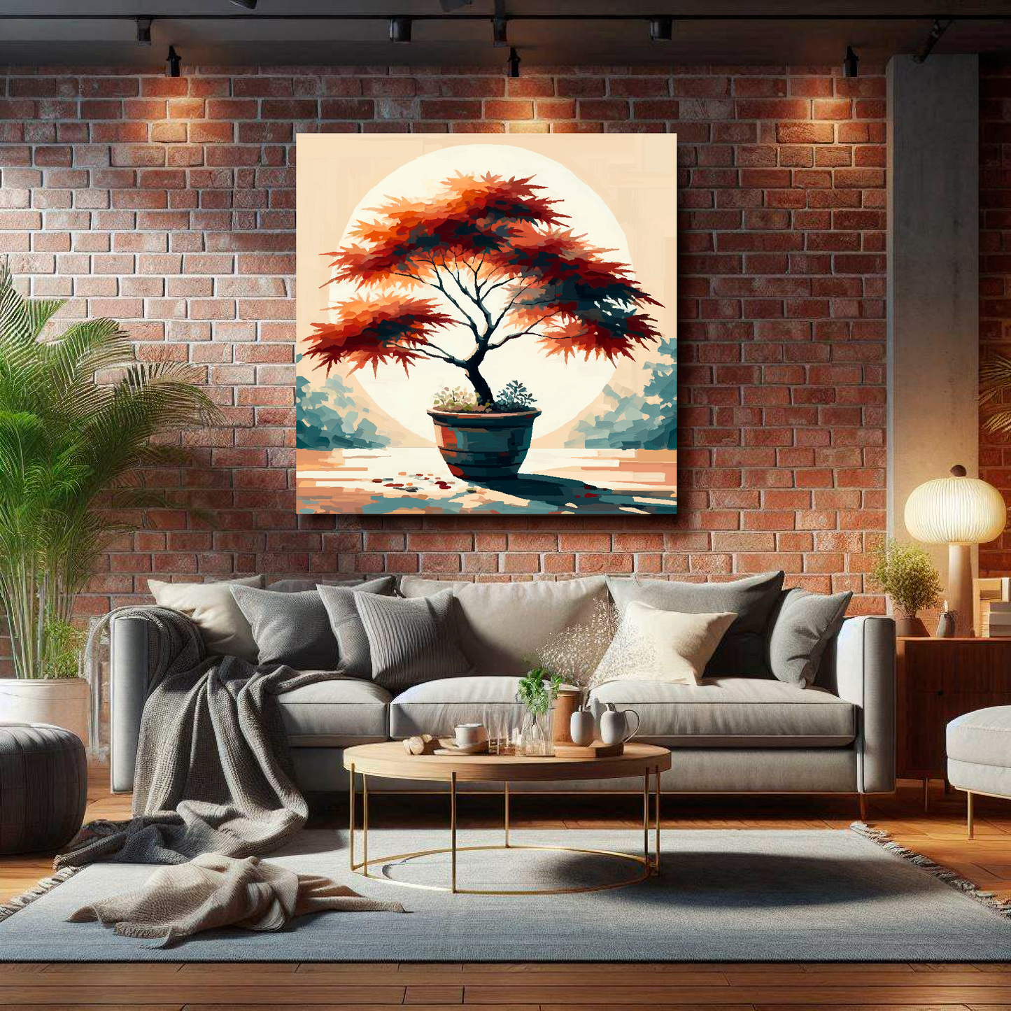 Large canvas wall art - Colourful Abstract of a Japanese Maple Tree, part of the UK CANVAS tree collection. Available in 3 large sizes.