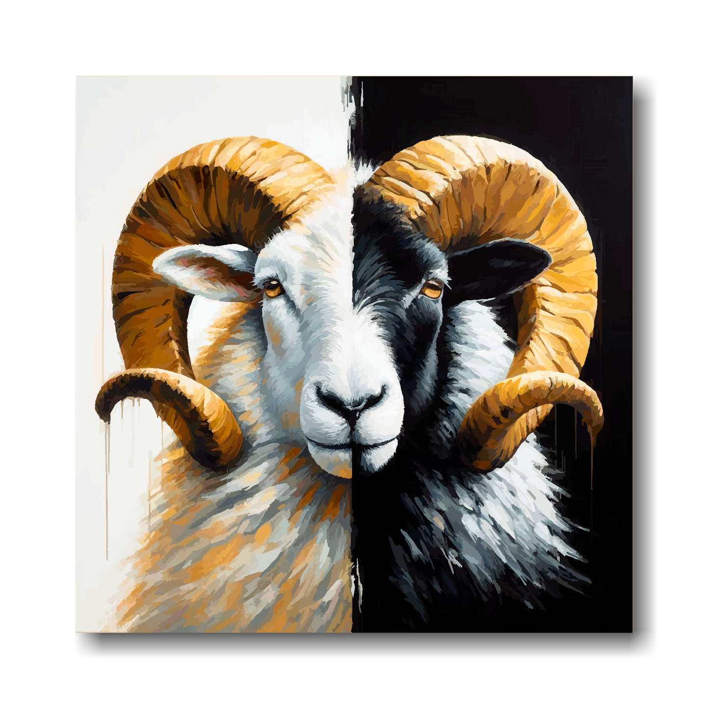 Large canvas wall art - A Ram in club colours, inspired by Derby County F.C. Part of the UK CANVAS sports collection. Available in 3 large sizes.