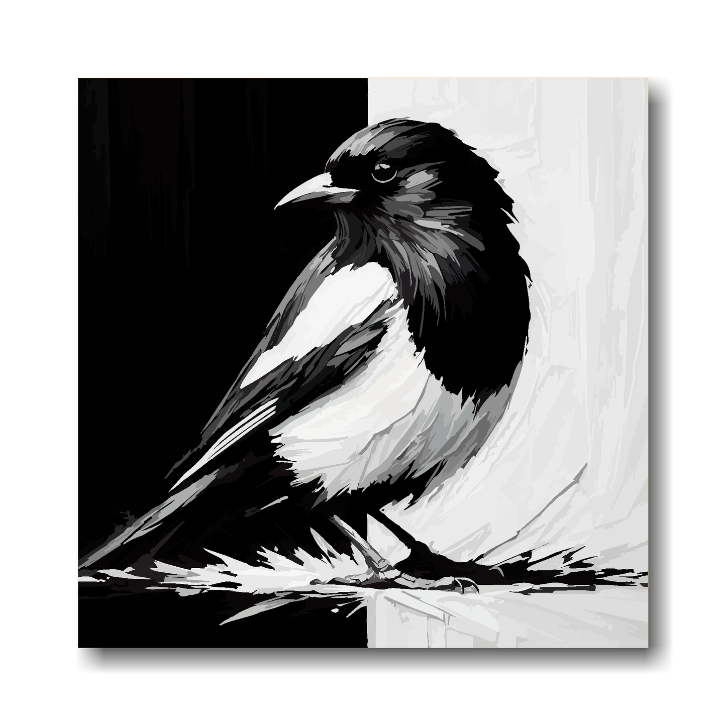 Large canvas wall art - A Magpie in club colours, inspired by Newcastle United F.C. Part of the UK CANVAS sports collection. Available in 3 large sizes.