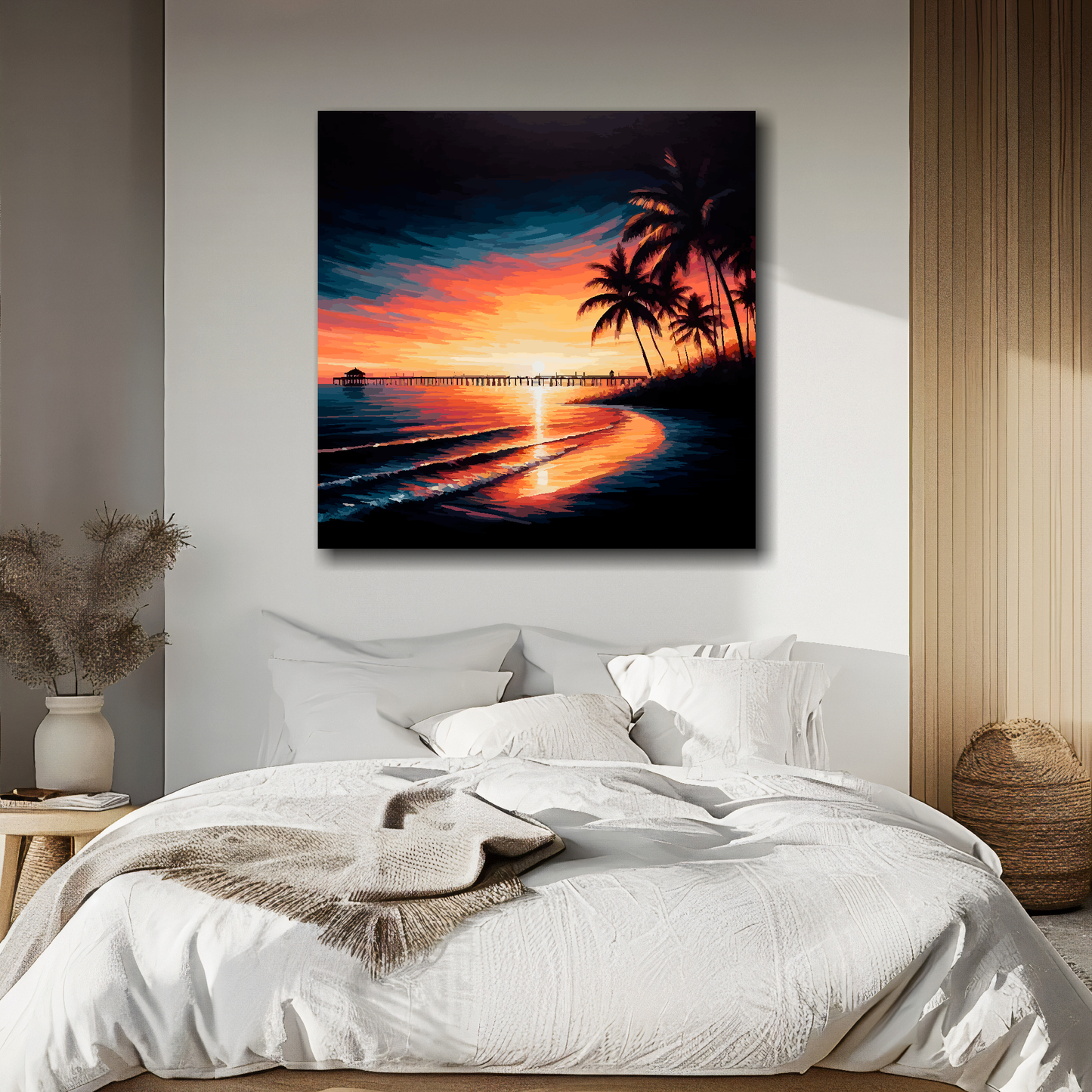 Large canvas wall art - Vibrant Florida Sunset beach scene, Available in 3 large sizes.