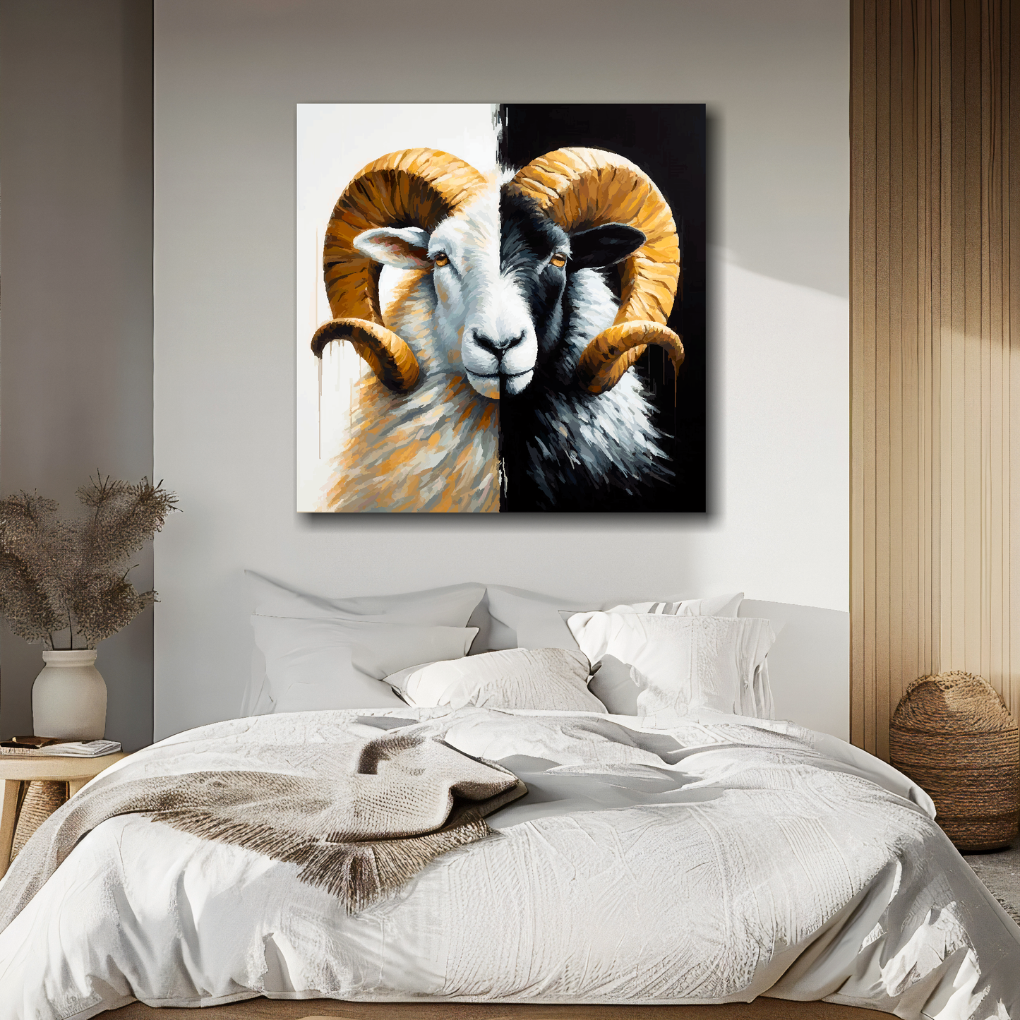 Large canvas wall art - A Ram in club colours, inspired by Derby County F.C. Part of the UK CANVAS sports collection. Available in 3 large sizes.