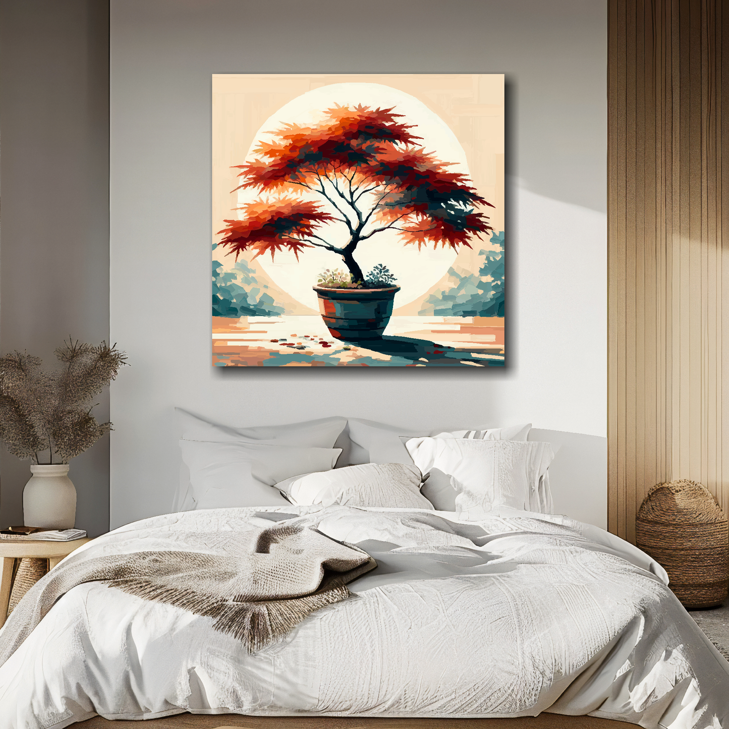 Large canvas wall art - Colourful Abstract of a Japanese Maple Tree, part of the UK CANVAS tree collection. Available in 3 large sizes.