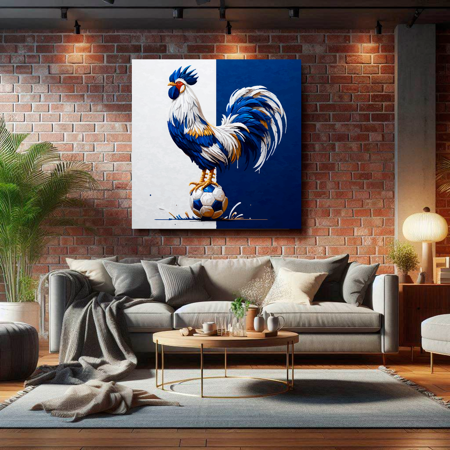 Large canvas wall art - A cockerel in club colours, inspired by Spurs F.C. Part of the UK CANVAS sports collection. Available in 3 large sizes.