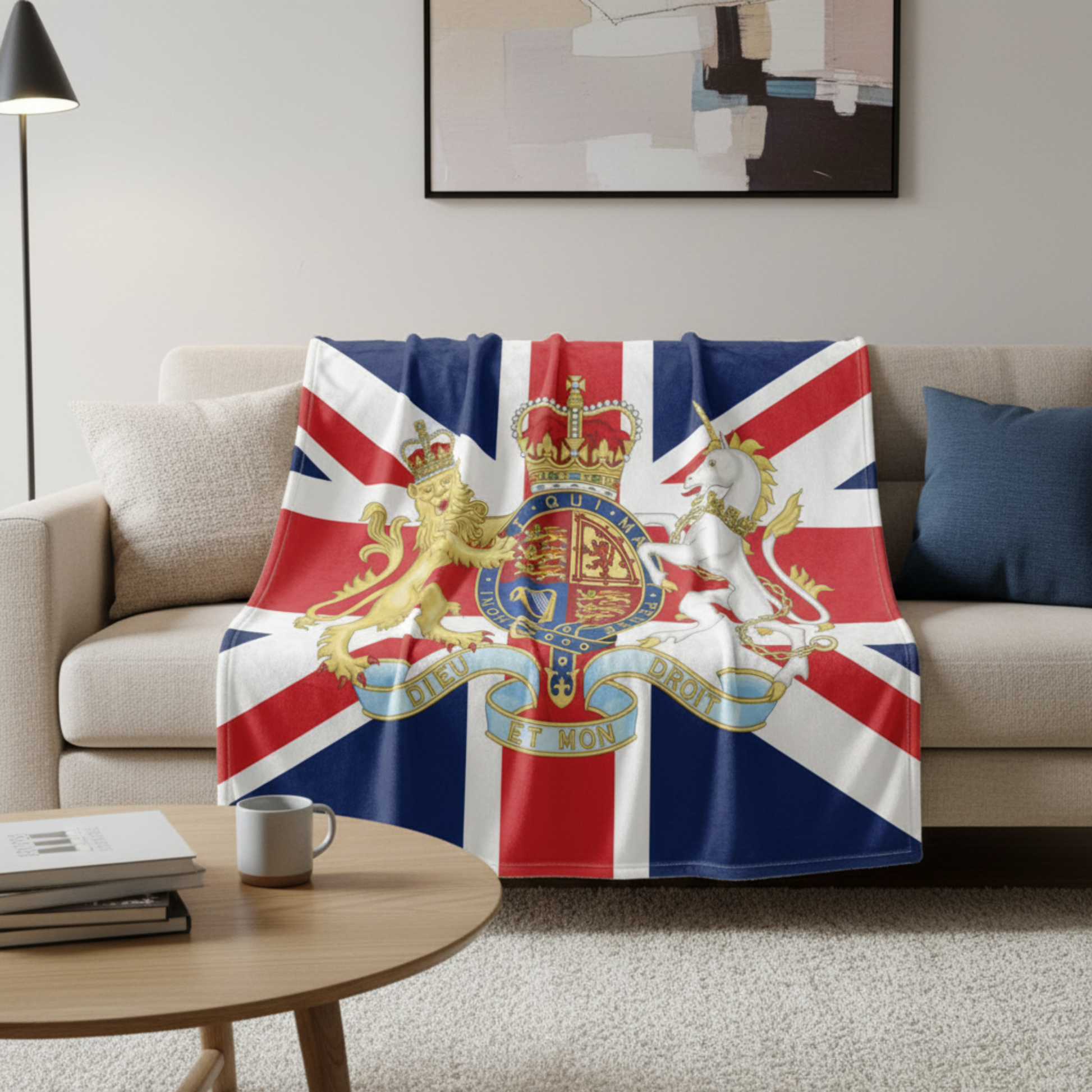 Ultra-soft British fleece blanket with patriotic Union Jack design and premium quality fabric