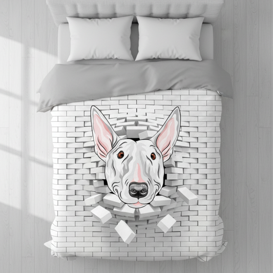 English Bull Terrier fleece blanket - soft cosy throw for dog lovers