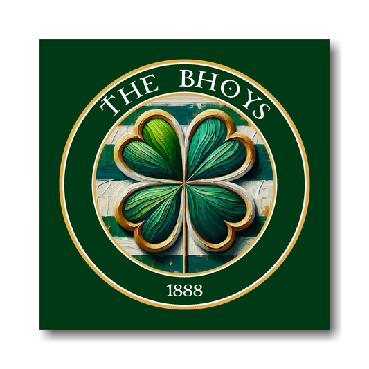 Celtic FC inspired Large canvas, featuring a large clover badge on a green background.