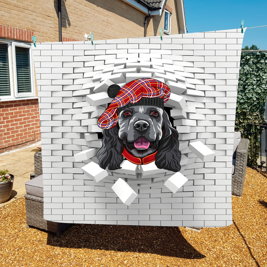Cocker Spaniel blanket on washing line - premium fleece throw UK made