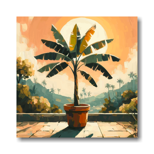 Large canvas wall art - Colourful Abstract of a Banana Tree, part of the UK CANVAS tree collection. Available in 3 large sizes.