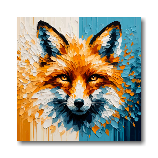 Large canvas wall art - A Fox head in club colours, inspired by Leicester City F.C. Part of the UK CANVAS sports collection. Available in 3 large sizes.