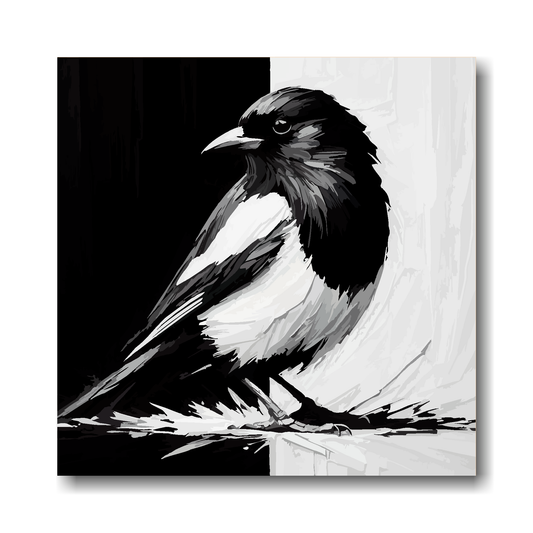Large canvas wall art - A Magpie in club colours, inspired by Newcastle United F.C. Part of the UK CANVAS sports collection. Available in 3 large sizes.