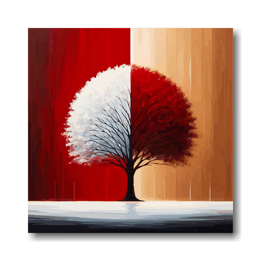 Large canvas wall art - Two tone tree in club colours, inspired by Nottingham Forest F.C. Part of the UK CANVAS sports collection. Available in 3 large sizes.