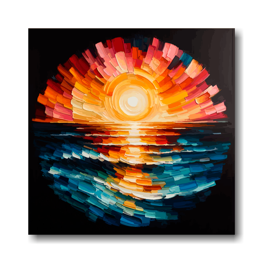 Large canvas wall art - Vibrant, Ocean Sunset scene. Available in 3 large sizes.