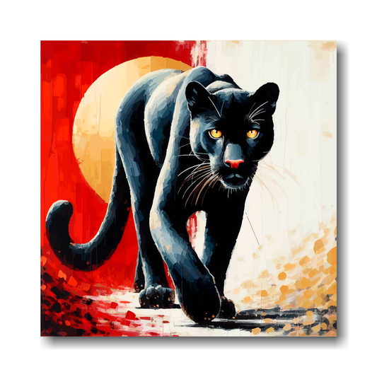Large canvas wall art - A Black Cat in club colours, inspired by Sunderland F.C. Part of the UK CANVAS sports collection. Available in 3 large sizes.