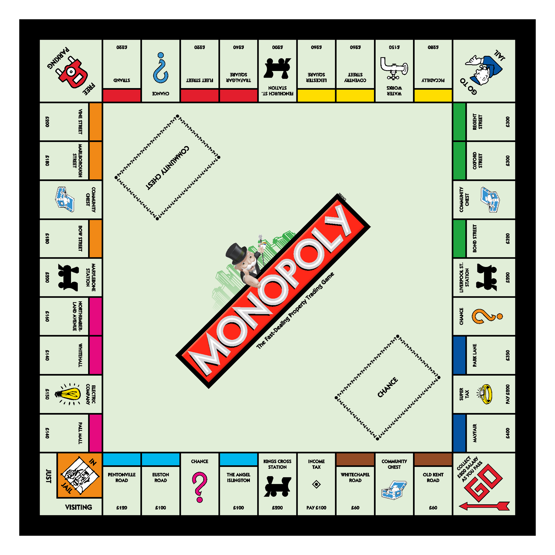 Monopoly board fleece blanket draped showing generous double bed coverage and cosy comfort