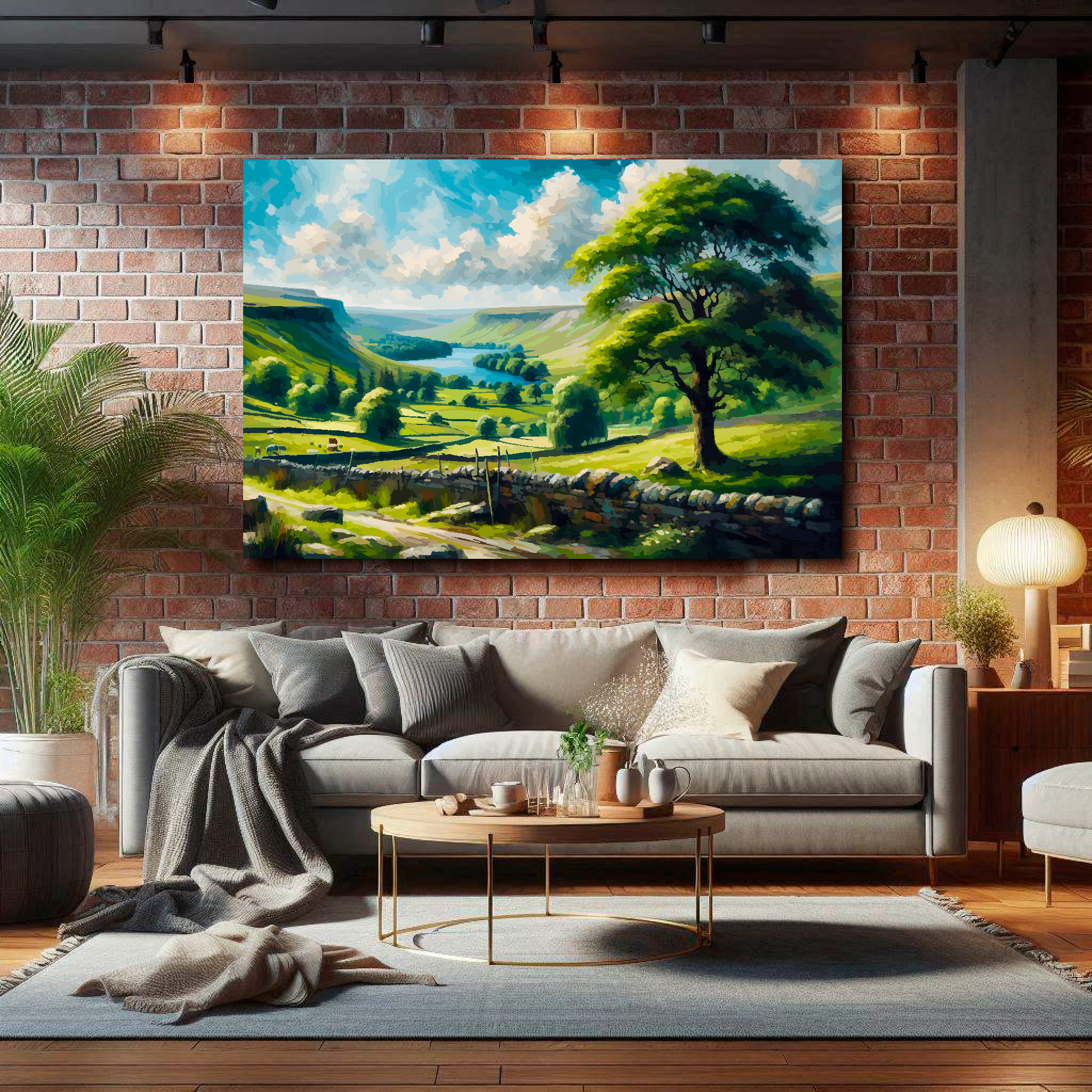 Large canvas wall art - A colourful painting of a English National Park. Available in 3 large sizes.