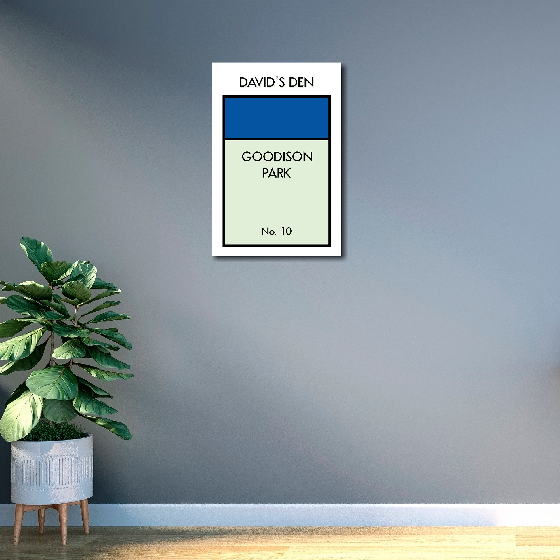 Personalised Monopoly canvas print 12 x 18 inch - small custom address wall art